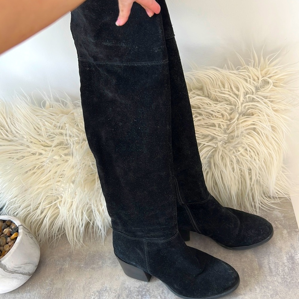 Black suede Steve Madden knee high boots